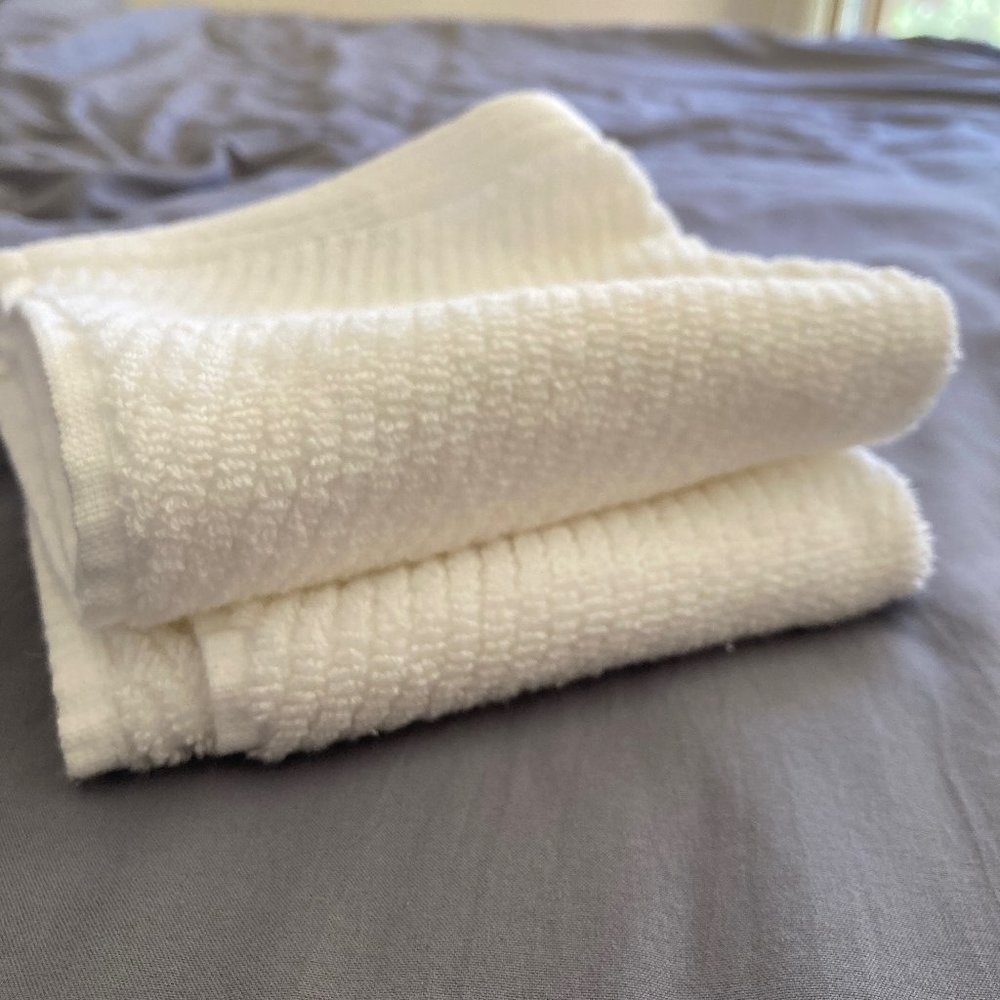 Mind & Design: Two white washcloths